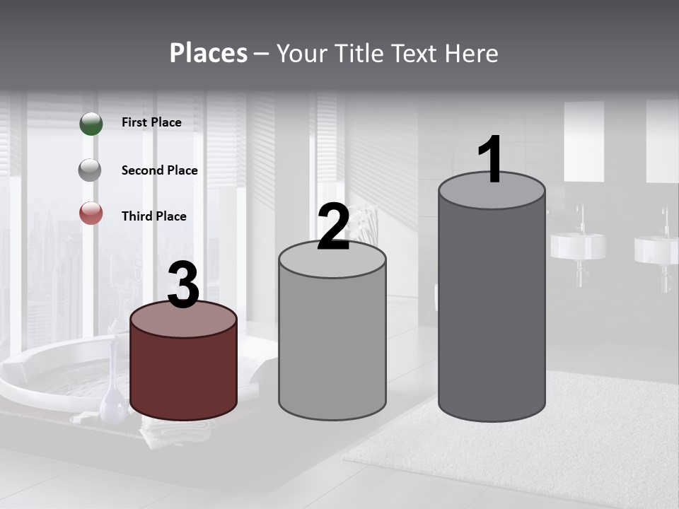A Bathroom With A Tub, Sink, Toilet And Window PowerPoint Template