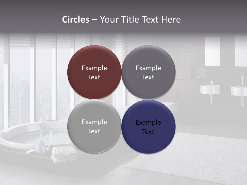 A Bathroom With A Tub, Sink, Toilet And Window PowerPoint Template