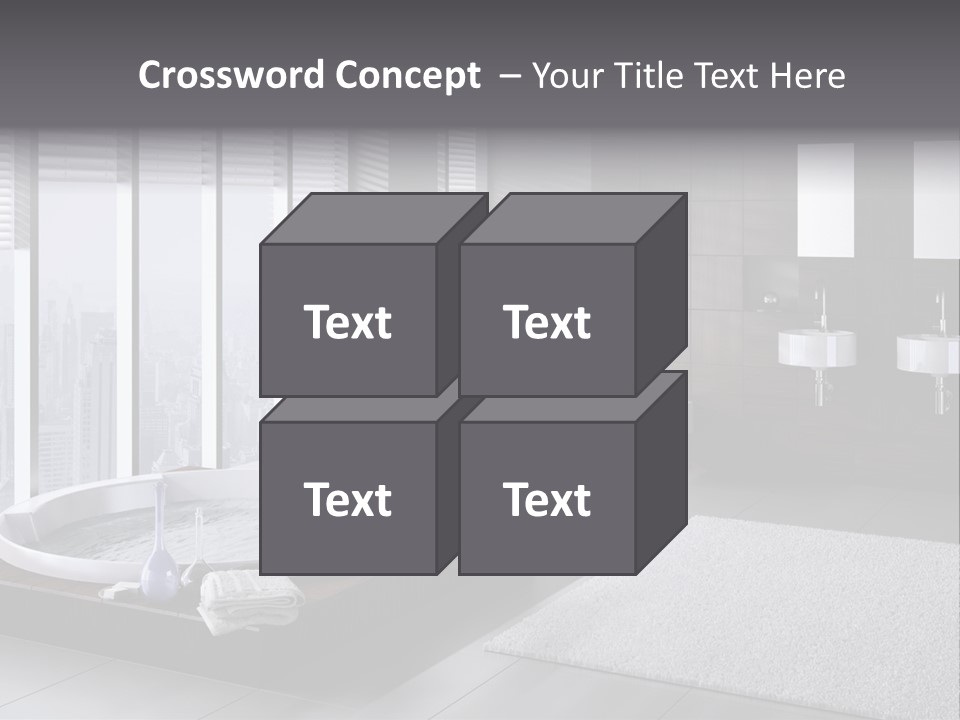 A Bathroom With A Tub, Sink, Toilet And Window PowerPoint Template
