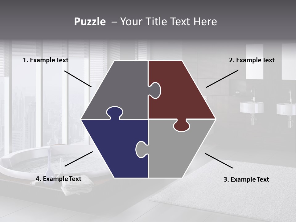 A Bathroom With A Tub, Sink, Toilet And Window PowerPoint Template