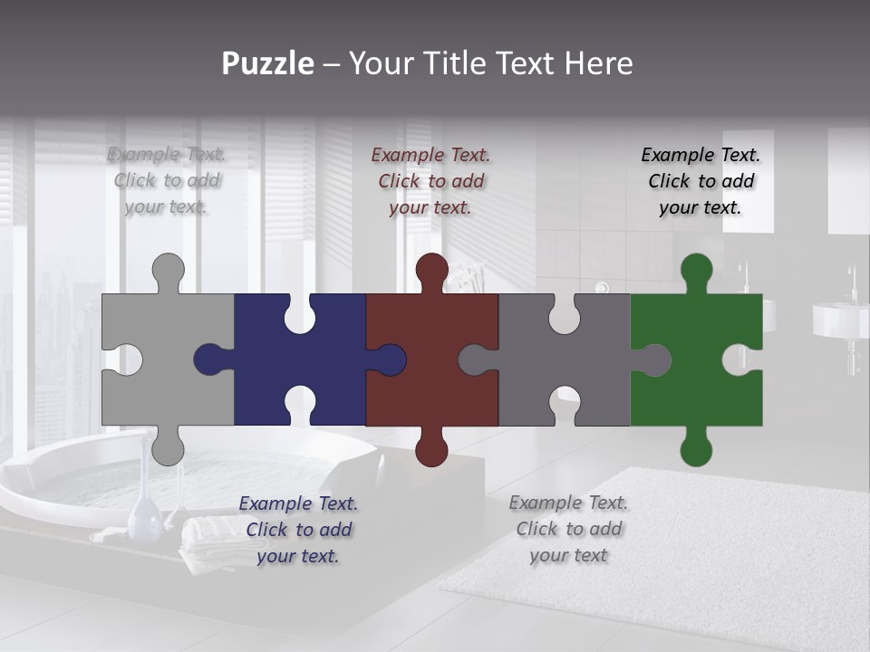 A Bathroom With A Tub, Sink, Toilet And Window PowerPoint Template