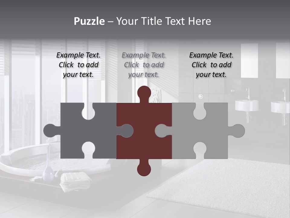 A Bathroom With A Tub, Sink, Toilet And Window PowerPoint Template