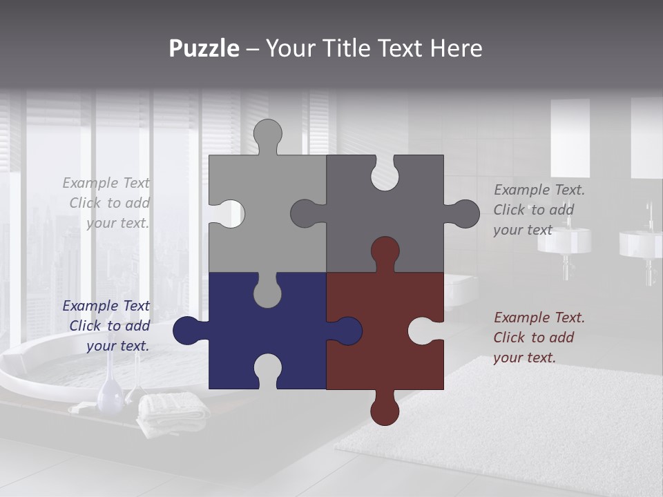A Bathroom With A Tub, Sink, Toilet And Window PowerPoint Template