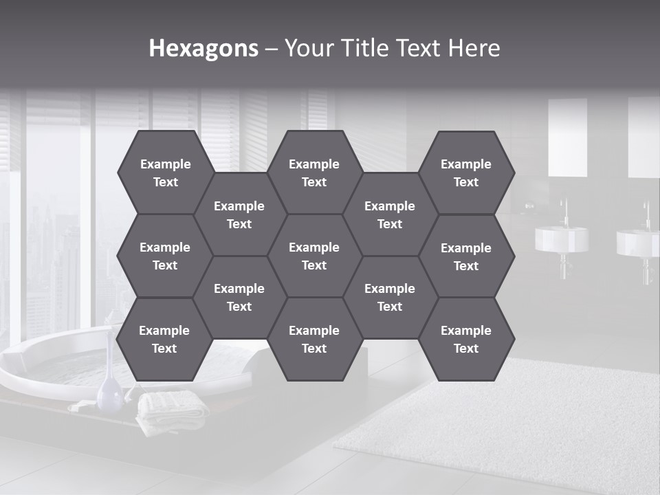 A Bathroom With A Tub, Sink, Toilet And Window PowerPoint Template