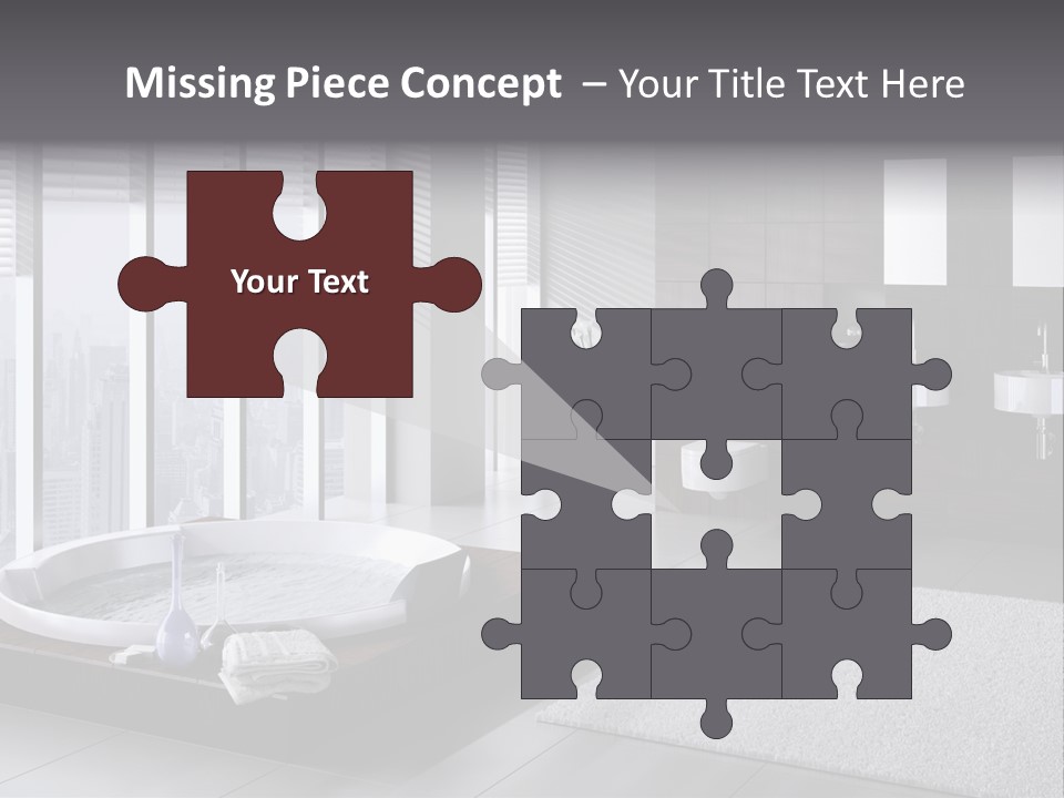 A Bathroom With A Tub, Sink, Toilet And Window PowerPoint Template