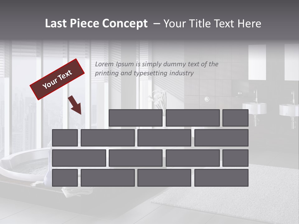 A Bathroom With A Tub, Sink, Toilet And Window PowerPoint Template