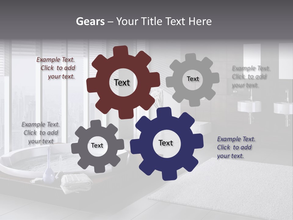 A Bathroom With A Tub, Sink, Toilet And Window PowerPoint Template