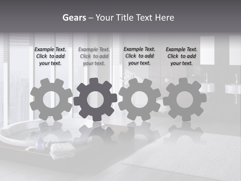 A Bathroom With A Tub, Sink, Toilet And Window PowerPoint Template