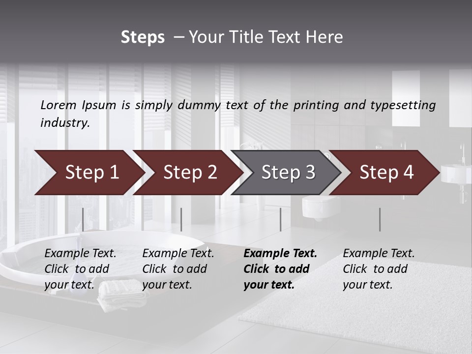 A Bathroom With A Tub, Sink, Toilet And Window PowerPoint Template