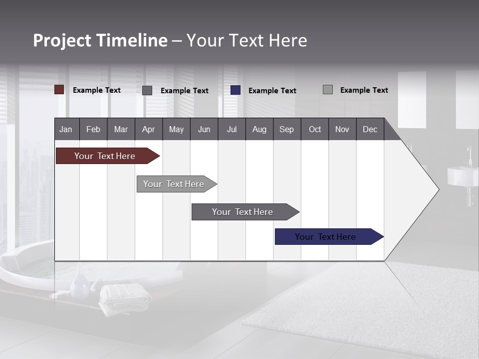 A Bathroom With A Tub, Sink, Toilet And Window PowerPoint Template