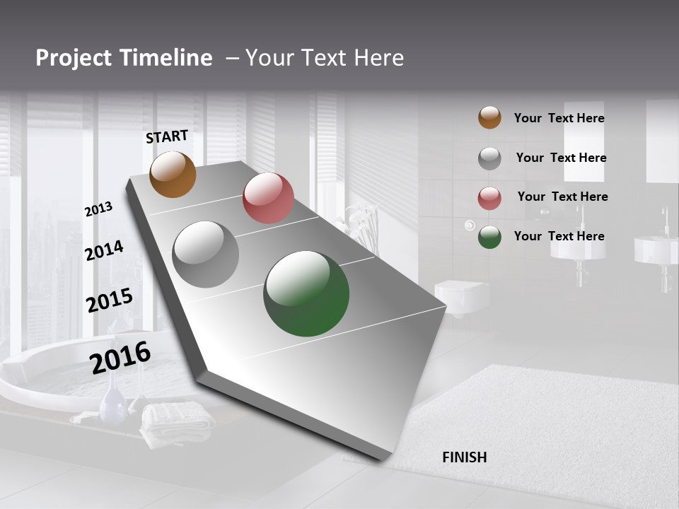 A Bathroom With A Tub, Sink, Toilet And Window PowerPoint Template
