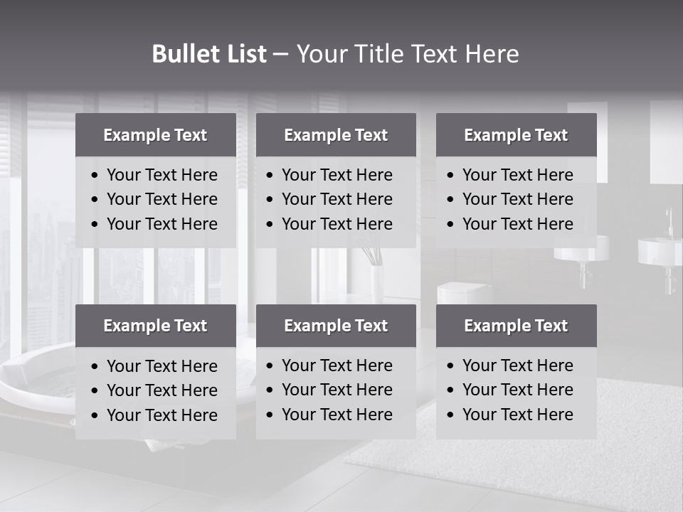 A Bathroom With A Tub, Sink, Toilet And Window PowerPoint Template