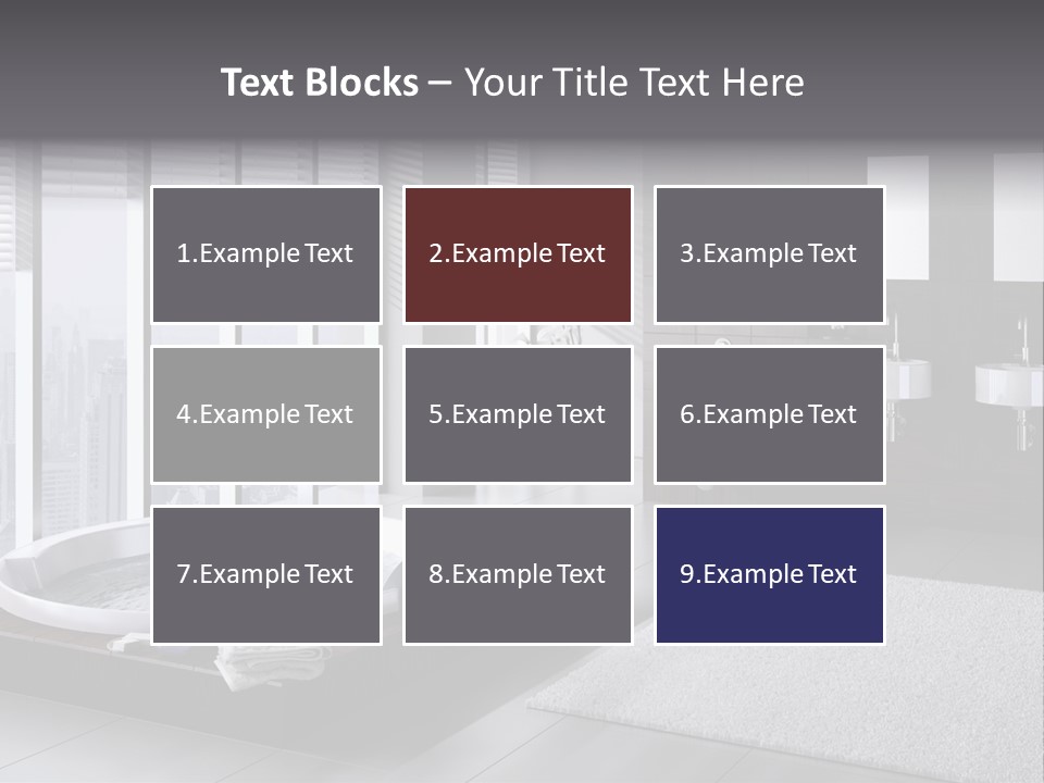 A Bathroom With A Tub, Sink, Toilet And Window PowerPoint Template