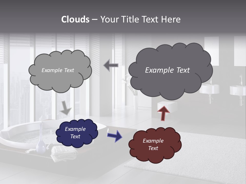 A Bathroom With A Tub, Sink, Toilet And Window PowerPoint Template