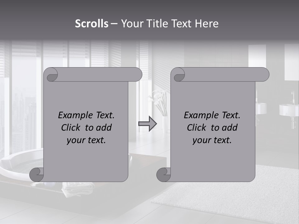 A Bathroom With A Tub, Sink, Toilet And Window PowerPoint Template