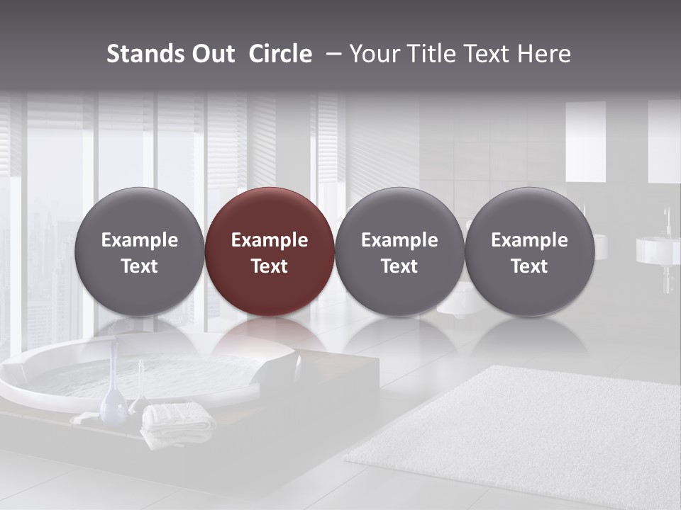 A Bathroom With A Tub, Sink, Toilet And Window PowerPoint Template