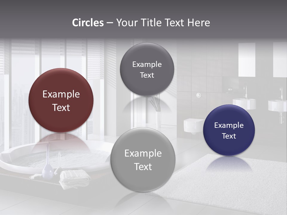 A Bathroom With A Tub, Sink, Toilet And Window PowerPoint Template