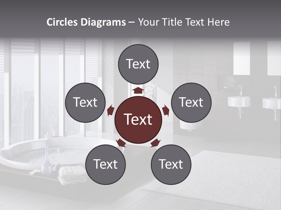 A Bathroom With A Tub, Sink, Toilet And Window PowerPoint Template