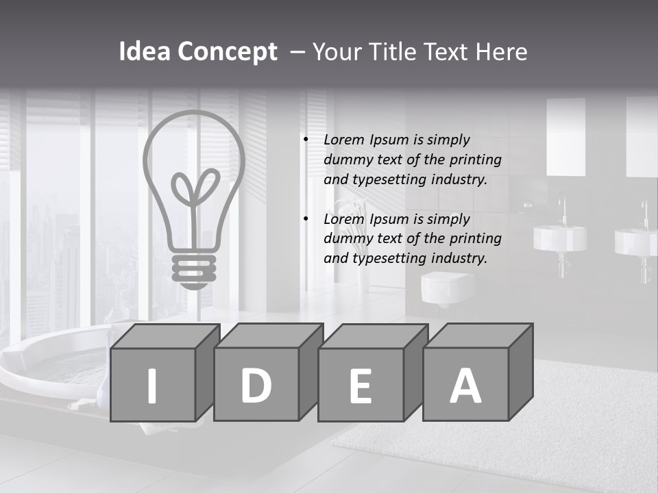 A Bathroom With A Tub, Sink, Toilet And Window PowerPoint Template