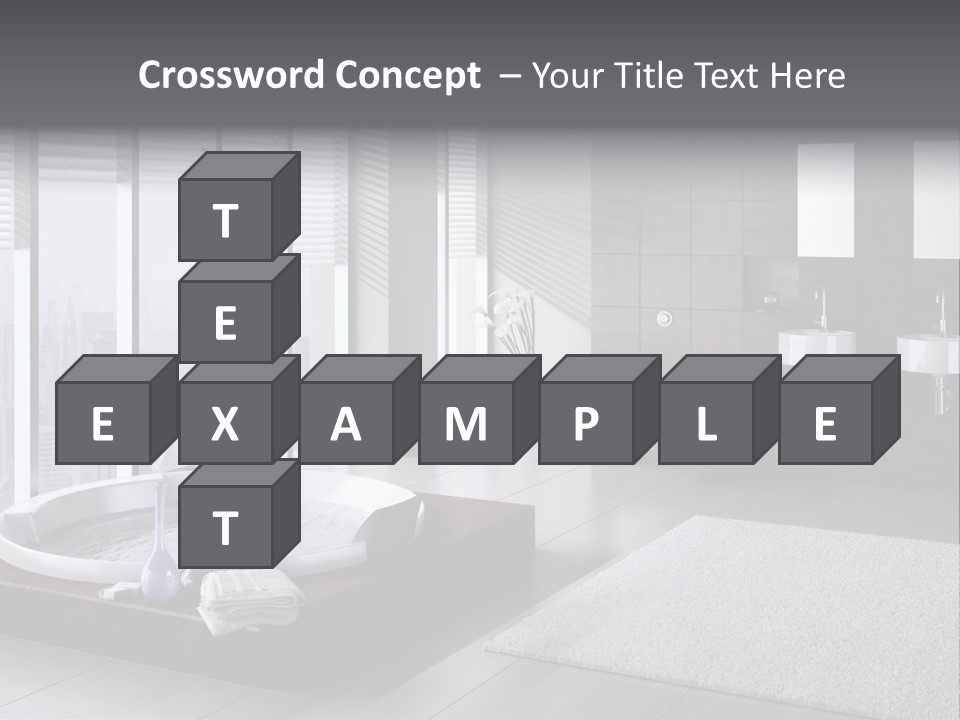 A Bathroom With A Tub, Sink, Toilet And Window PowerPoint Template