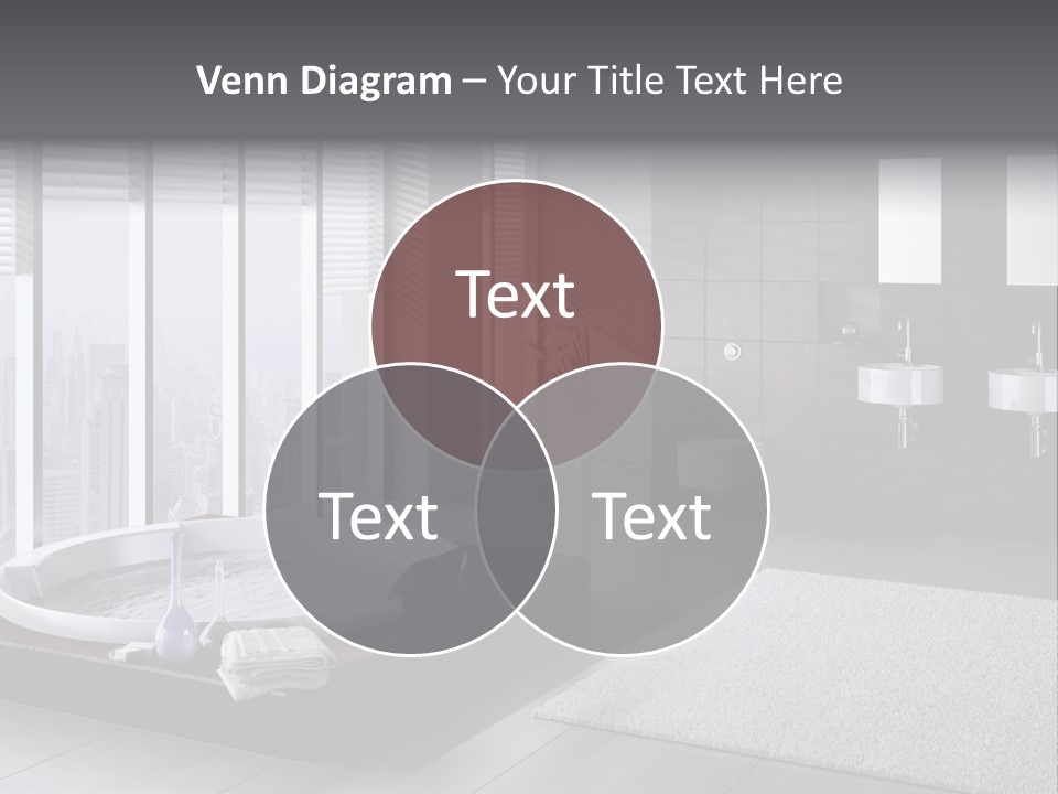 A Bathroom With A Tub, Sink, Toilet And Window PowerPoint Template