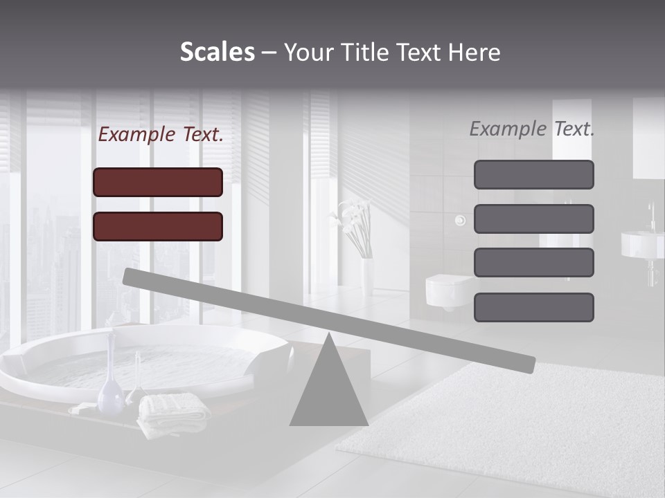 A Bathroom With A Tub, Sink, Toilet And Window PowerPoint Template