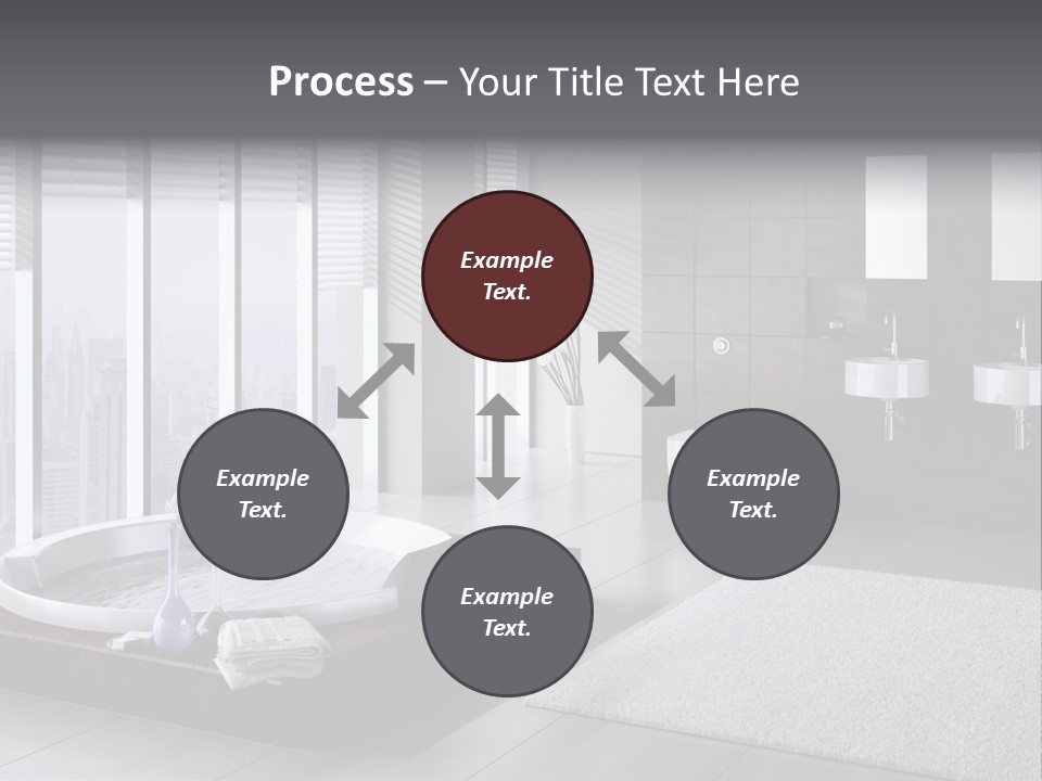 A Bathroom With A Tub, Sink, Toilet And Window PowerPoint Template
