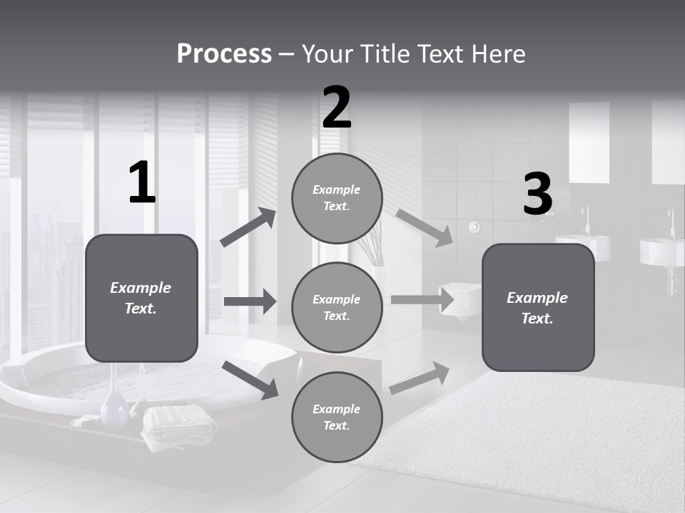 A Bathroom With A Tub, Sink, Toilet And Window PowerPoint Template