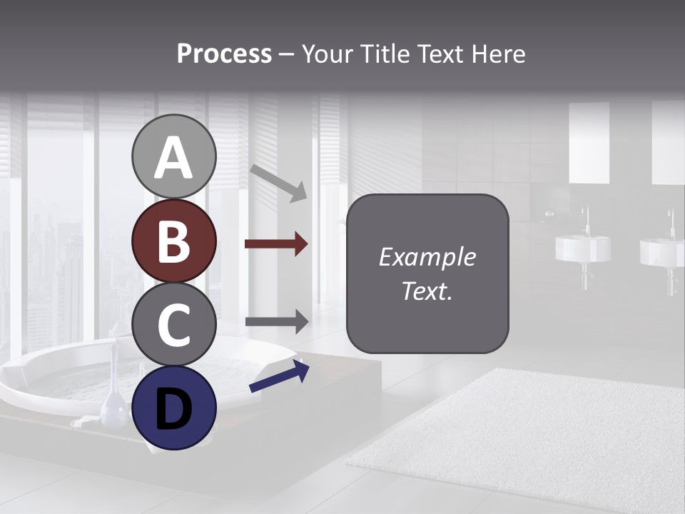 A Bathroom With A Tub, Sink, Toilet And Window PowerPoint Template