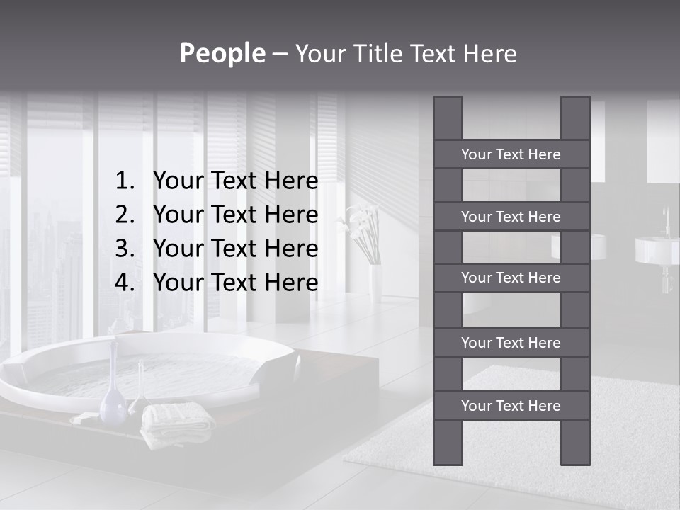 A Bathroom With A Tub, Sink, Toilet And Window PowerPoint Template