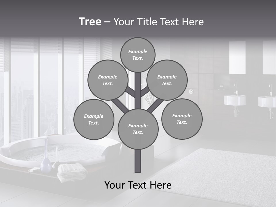 A Bathroom With A Tub, Sink, Toilet And Window PowerPoint Template