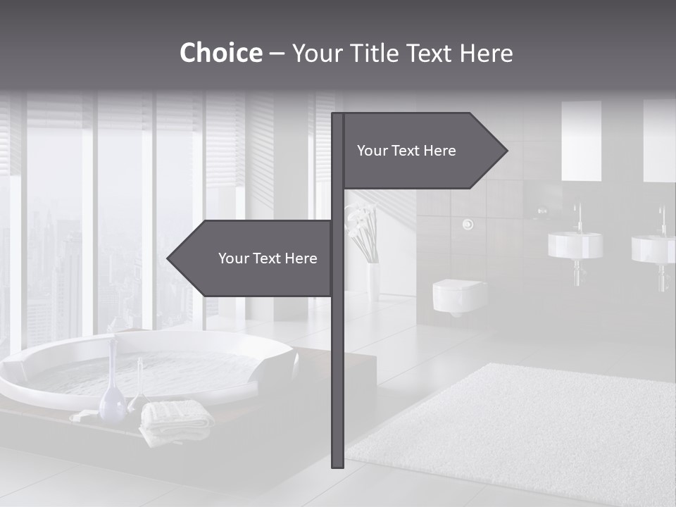 A Bathroom With A Tub, Sink, Toilet And Window PowerPoint Template