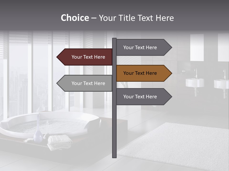 A Bathroom With A Tub, Sink, Toilet And Window PowerPoint Template
