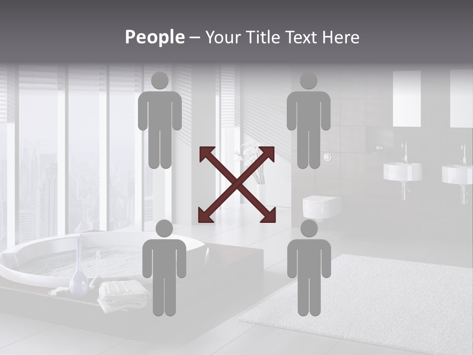 A Bathroom With A Tub, Sink, Toilet And Window PowerPoint Template