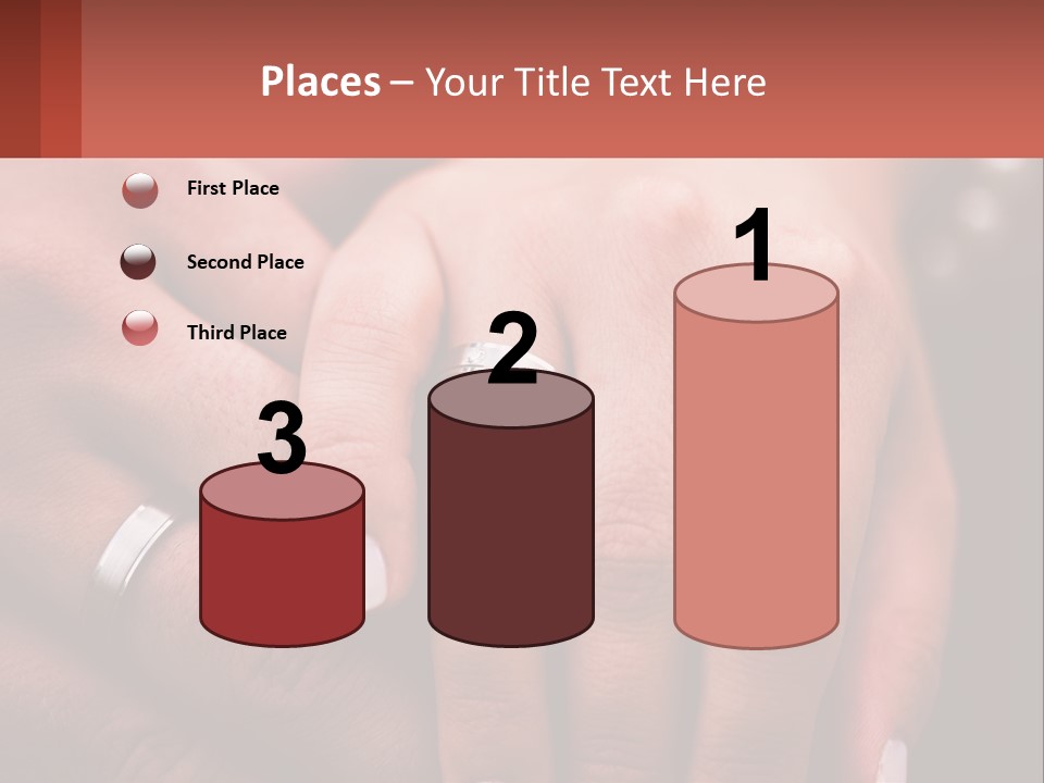 Two People Holding Hands With Wedding Rings On Their Fingers PowerPoint Template