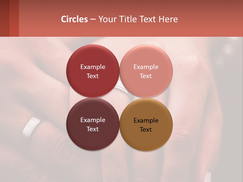 Two People Holding Hands With Wedding Rings On Their Fingers PowerPoint Template