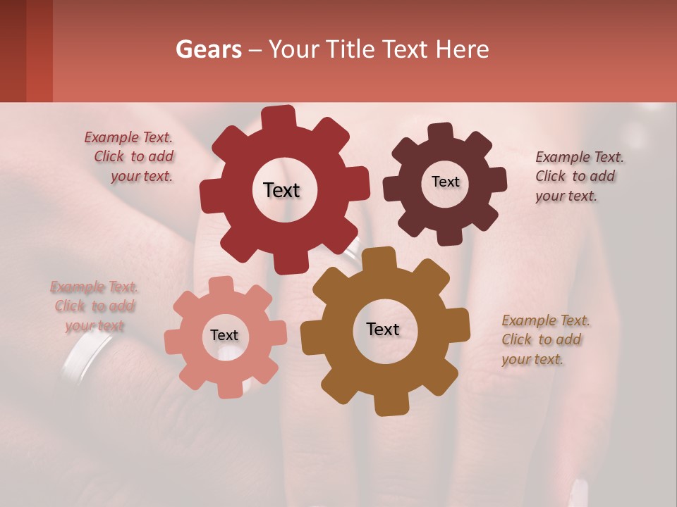 Two People Holding Hands With Wedding Rings On Their Fingers PowerPoint Template