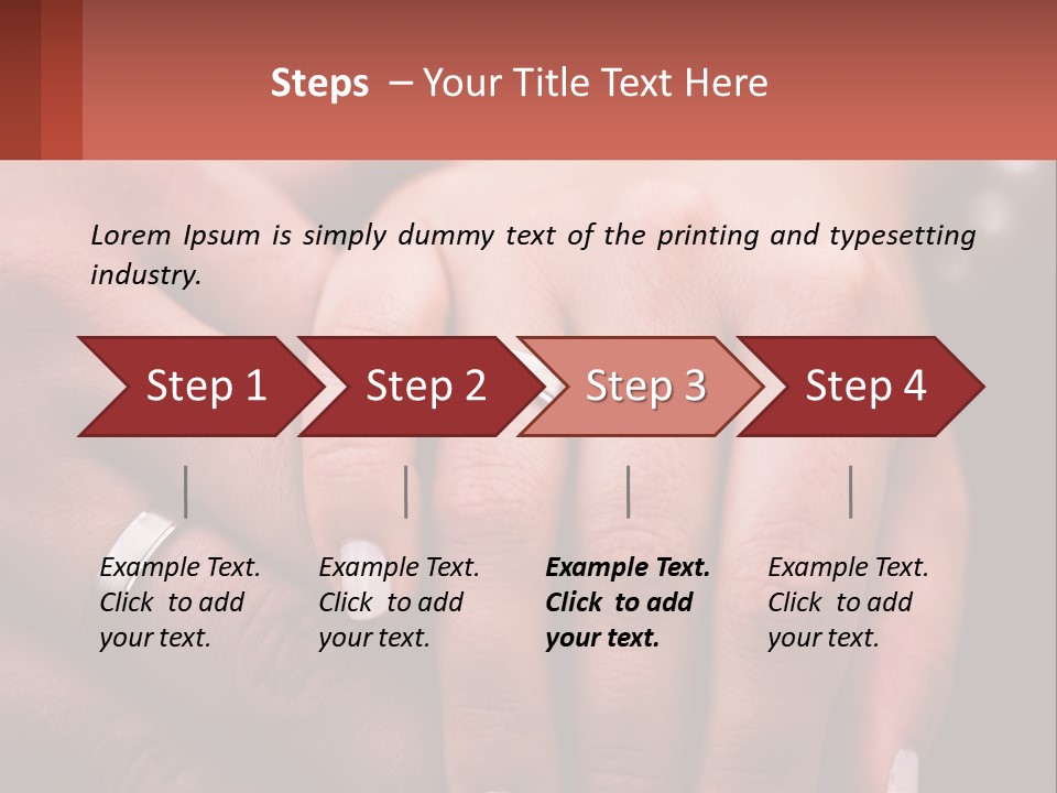 Two People Holding Hands With Wedding Rings On Their Fingers PowerPoint Template