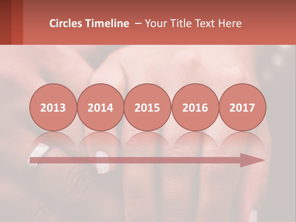 Two People Holding Hands With Wedding Rings On Their Fingers PowerPoint Template