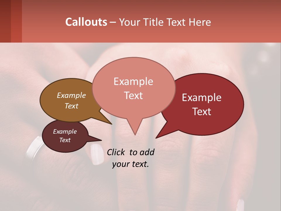 Two People Holding Hands With Wedding Rings On Their Fingers PowerPoint Template