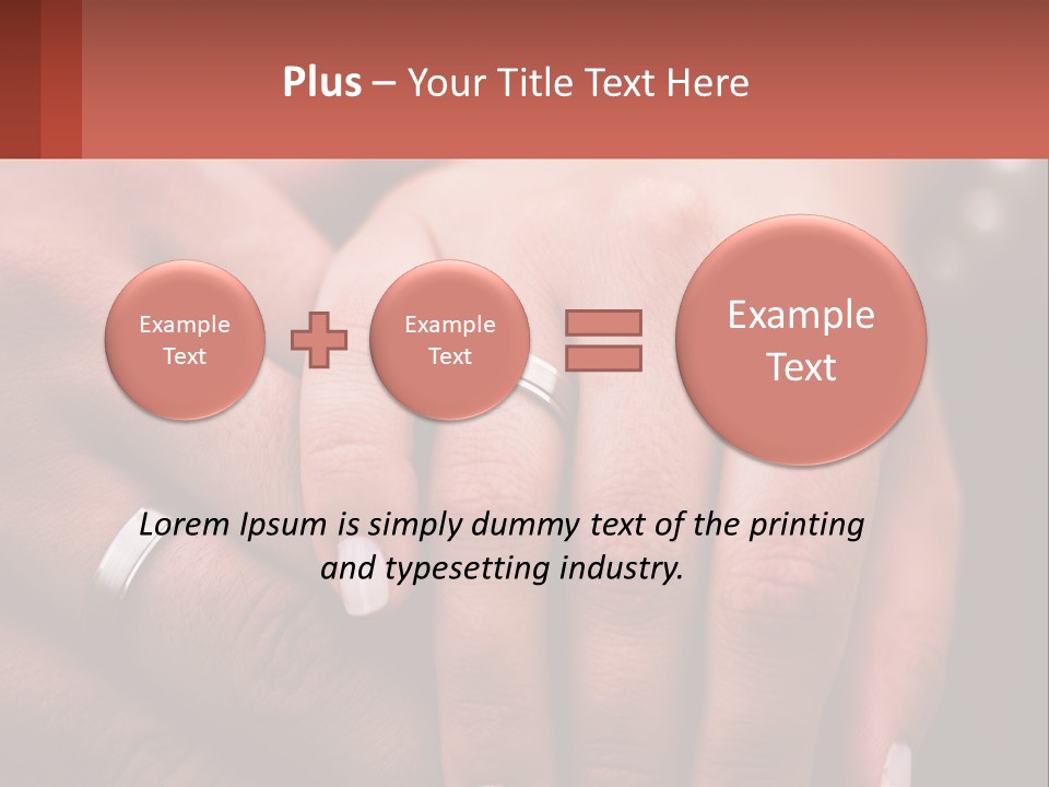 Two People Holding Hands With Wedding Rings On Their Fingers PowerPoint Template