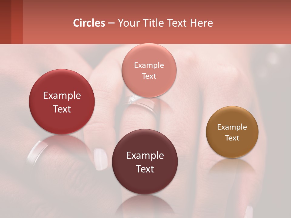 Two People Holding Hands With Wedding Rings On Their Fingers PowerPoint Template