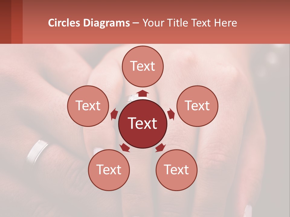 Two People Holding Hands With Wedding Rings On Their Fingers PowerPoint Template