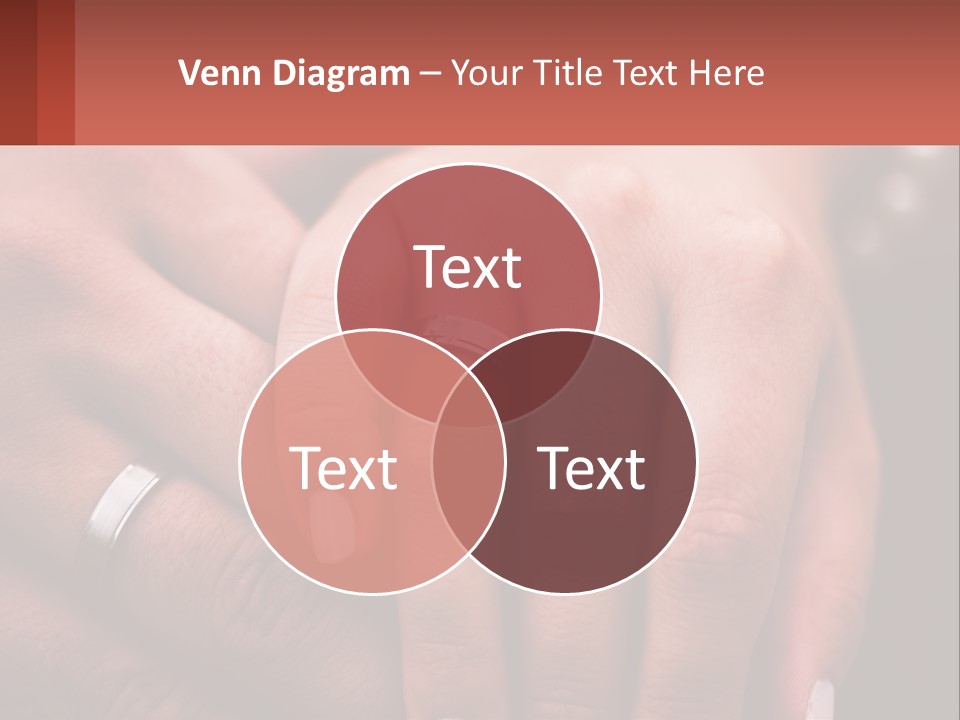 Two People Holding Hands With Wedding Rings On Their Fingers PowerPoint Template