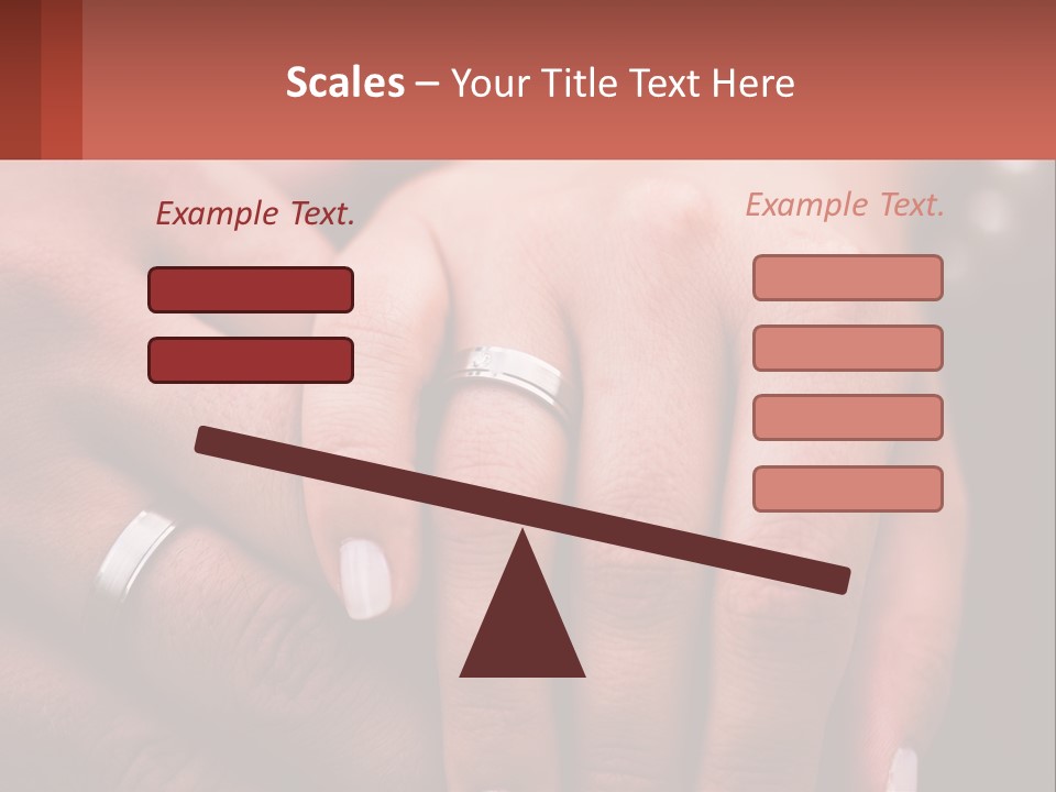 Two People Holding Hands With Wedding Rings On Their Fingers PowerPoint Template