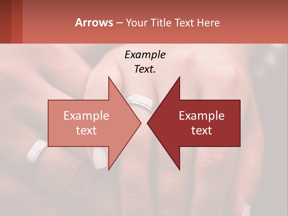 Two People Holding Hands With Wedding Rings On Their Fingers PowerPoint Template