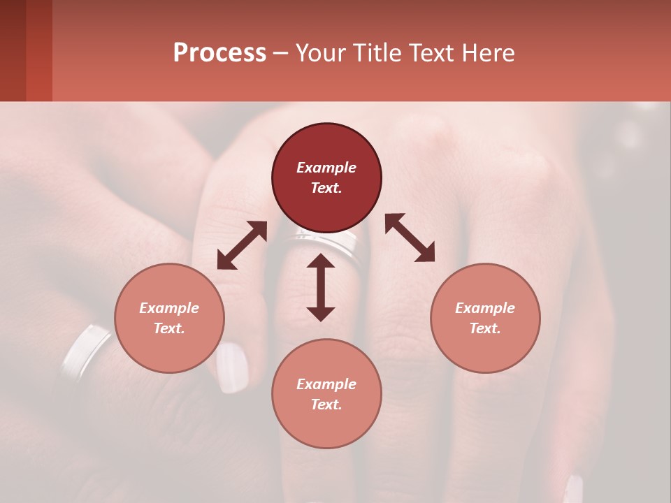 Two People Holding Hands With Wedding Rings On Their Fingers PowerPoint Template