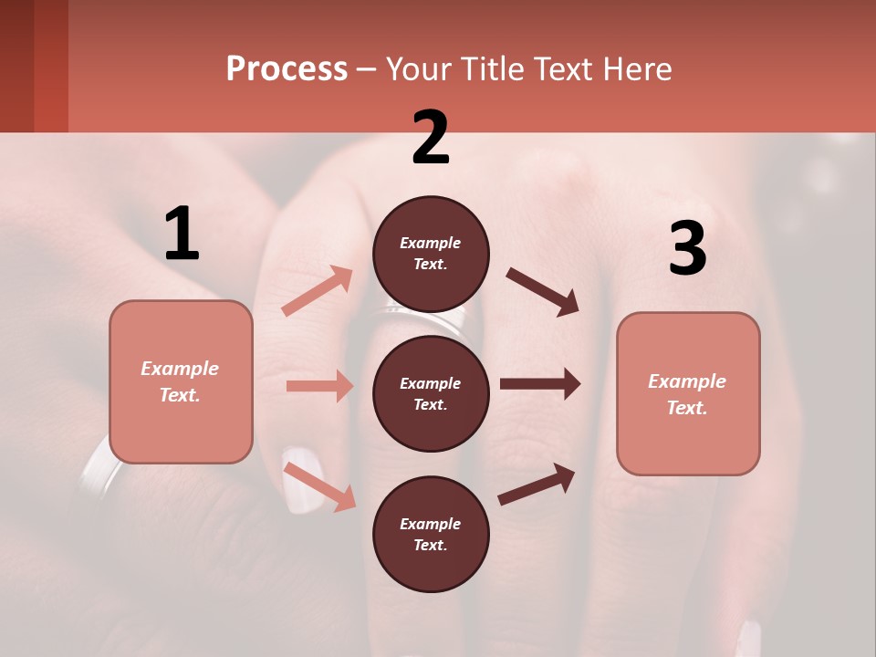 Two People Holding Hands With Wedding Rings On Their Fingers PowerPoint Template