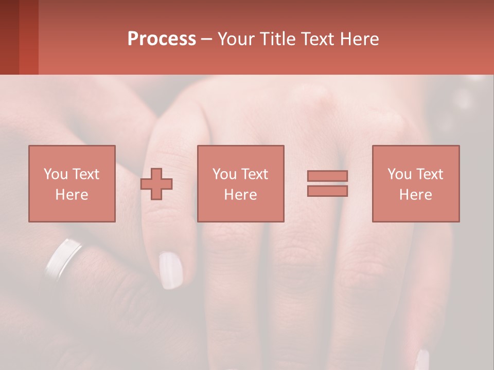 Two People Holding Hands With Wedding Rings On Their Fingers PowerPoint Template