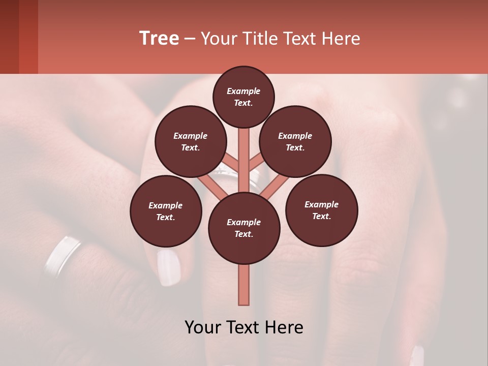 Two People Holding Hands With Wedding Rings On Their Fingers PowerPoint Template